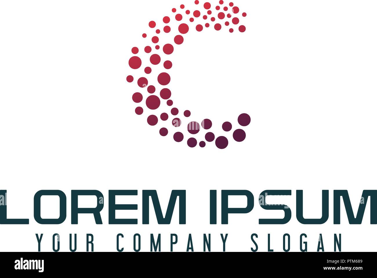 Lettera C internet logo design modello di concetto Illustrazione Vettoriale