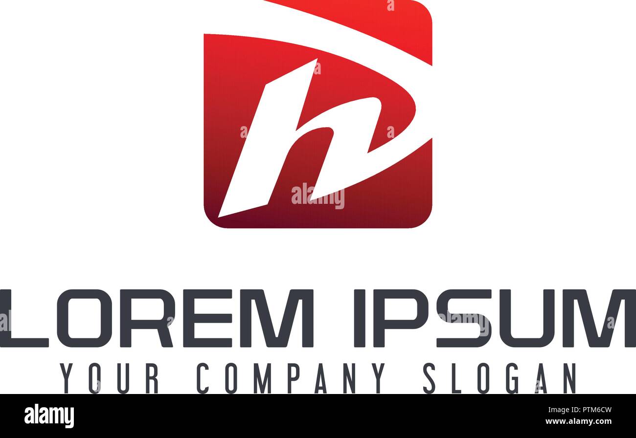 La lettera H square logo design modello di concetto Illustrazione Vettoriale