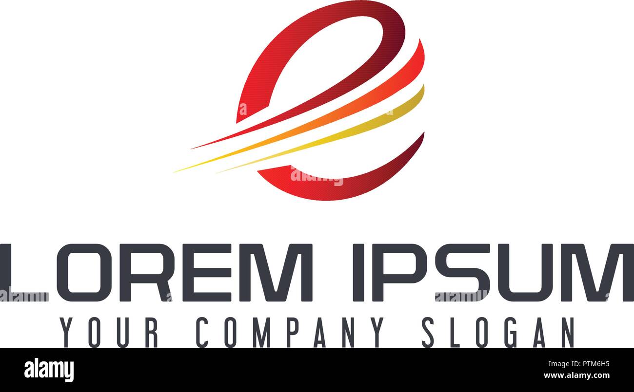 Lettera e logo. tech design modello di concetto Illustrazione Vettoriale