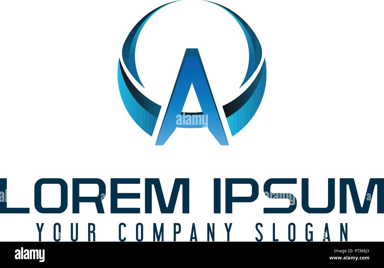Lettera di un logo. business technology design modello di concetto Illustrazione Vettoriale