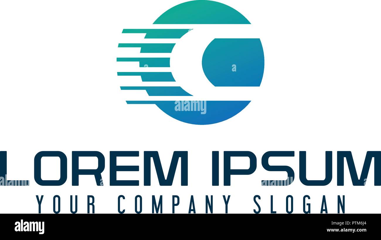 Lettera C logo. La velocità elevata il concept design template Illustrazione Vettoriale