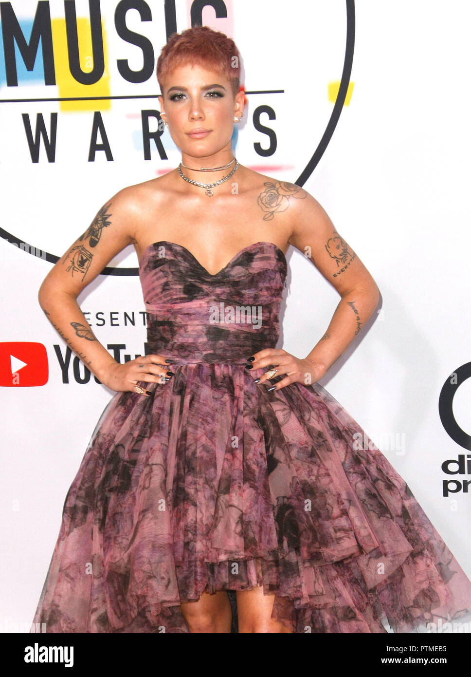 Los Angeles, Ca, Stati Uniti d'America. 09oct, 2018. Halsey assiste il 2018 American Music Awards al Teatro Microsoft il 9 ottobre 2018 a Los Angeles, California. ( Credito: spazio di immagine)/Alamy Live News Foto Stock