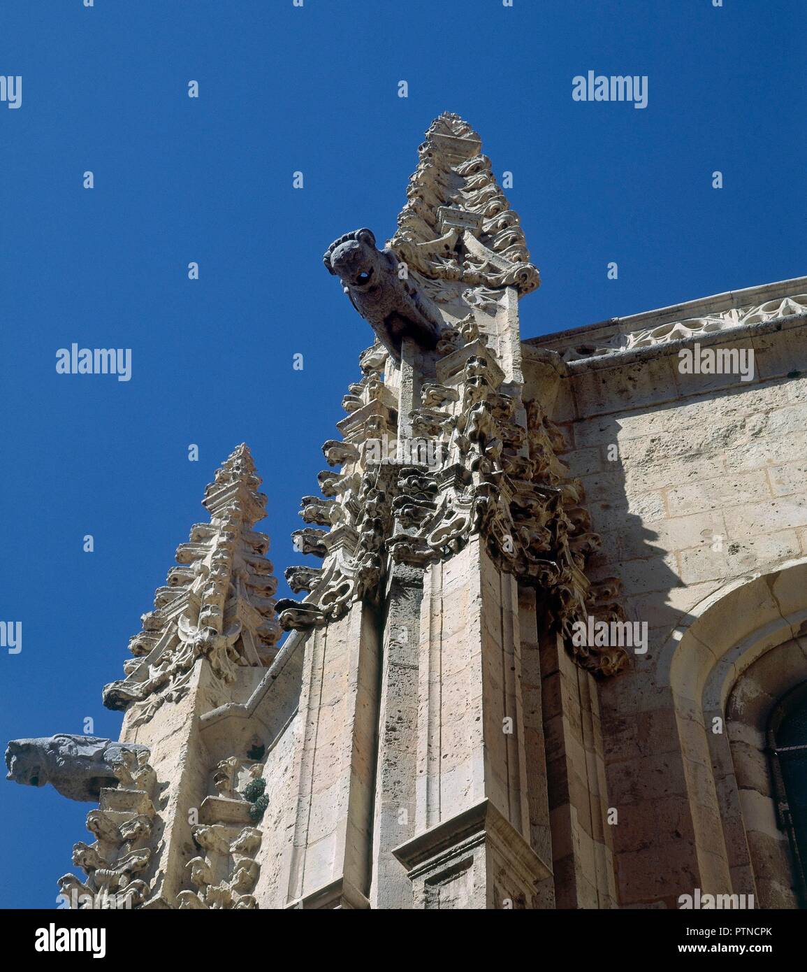 Esterno-DET GARGOLAS Y CHAPITELES-gotico-S XVI. Autore: GIL DE HONTAÑON RODRIGO. Posizione: Catedral. SEGOVIA. Spagna. Foto Stock