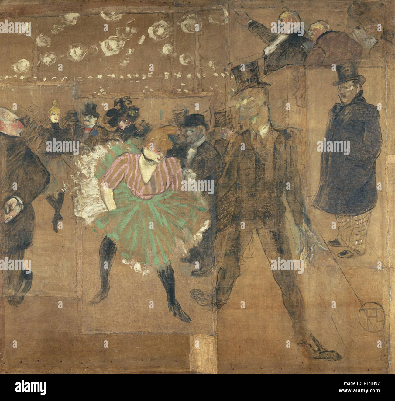Panneaux pour la baraque de la Goulue, à la Foire Du Trône à Paris. Data/Periodo: 1895. La pittura. Olio su tela. Altezza: 2,980 mm (117.32); larghezza: 3,160 mm (10.36 ft). Autore: Henri de Toulouse-Lautrec. TOULOUSE-LAUTREC, HENRI DE. Foto Stock