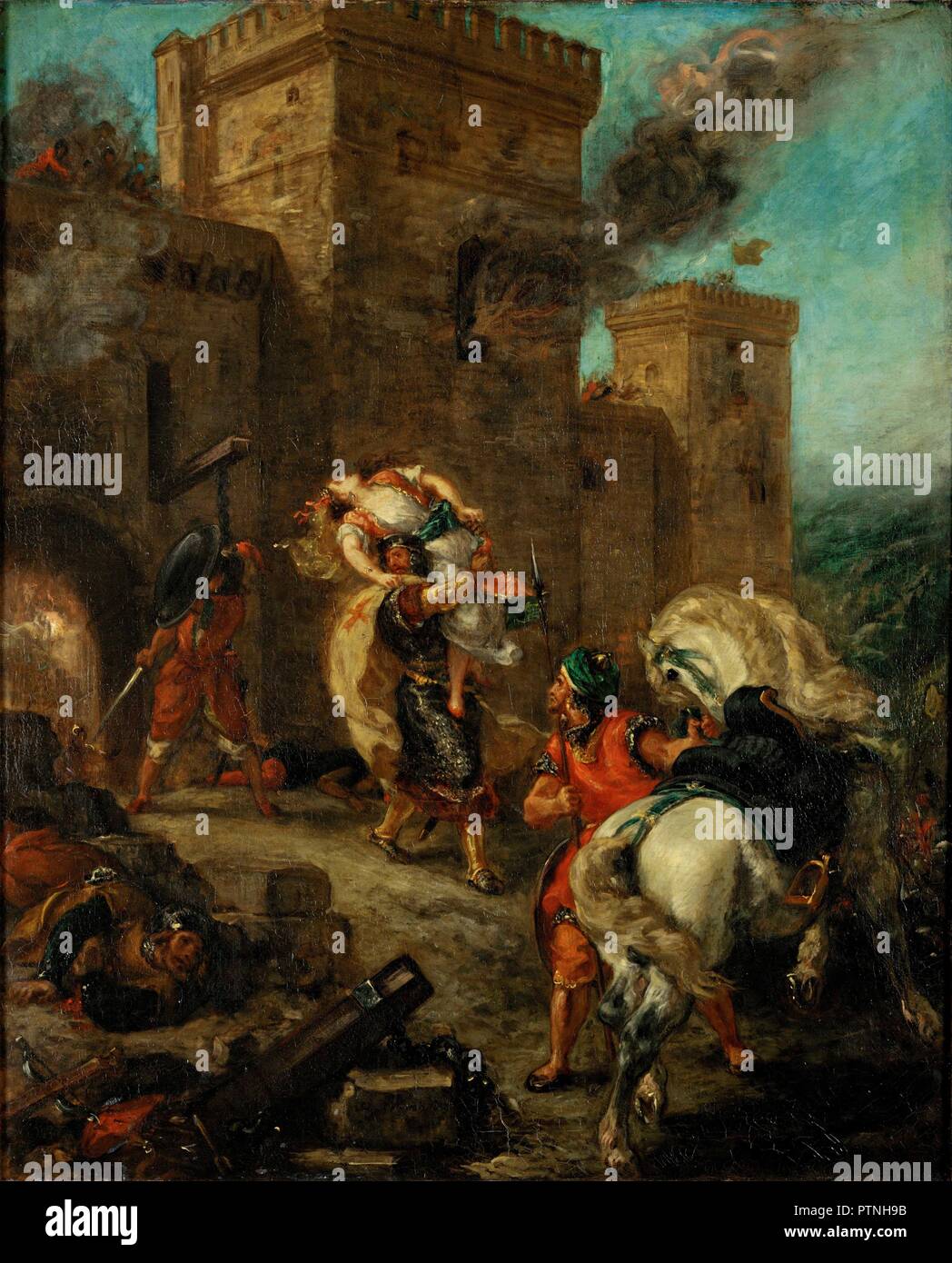 Eugene Delacroix / 'il rapimento di Rebecca, 1858, olio su tela, 105 x 82 cm. Museo: Metropolitan Museum of Art. Foto Stock