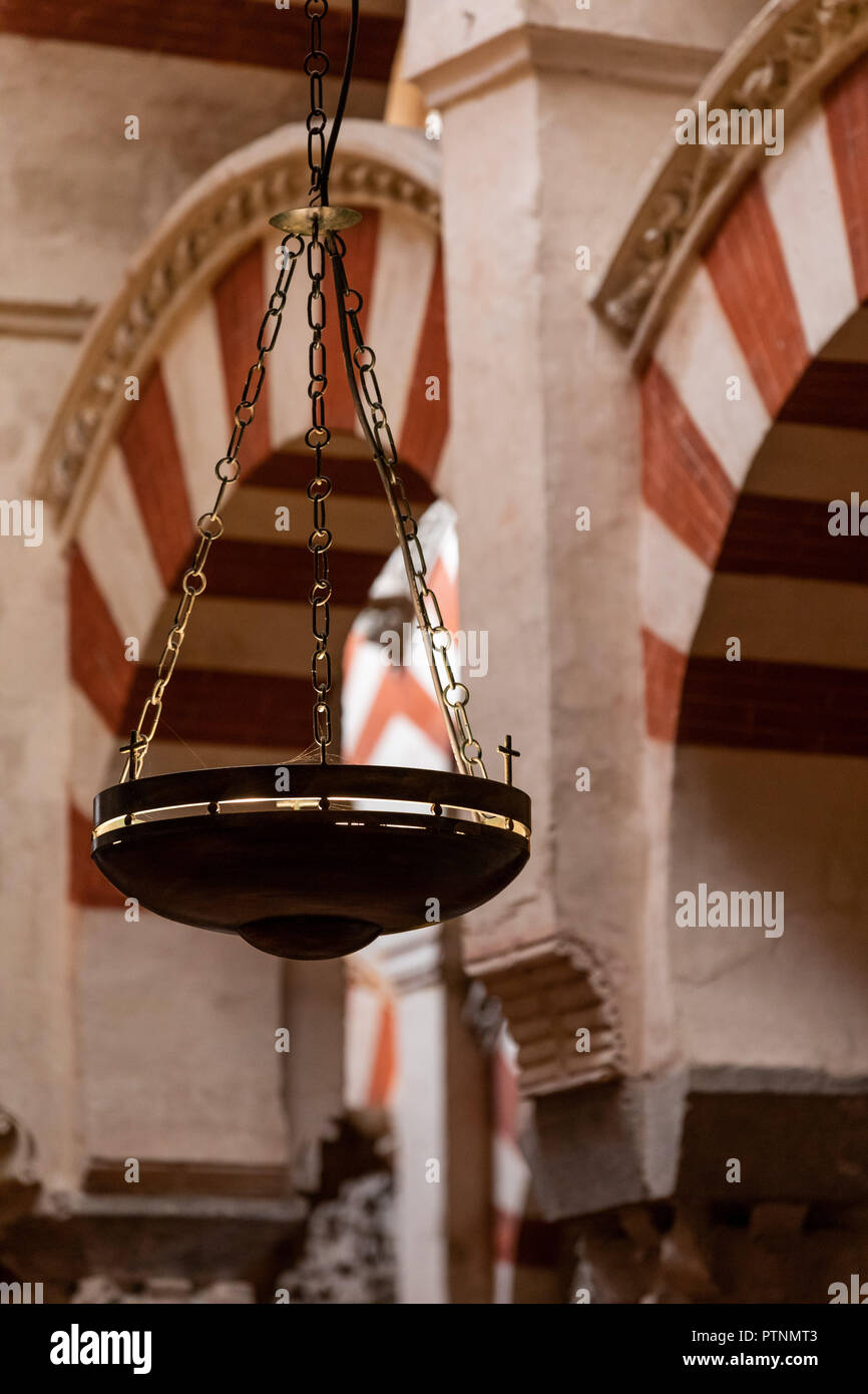 Interno della moschea-cattedrale di Cordoba. Giugno, 2018. Andalusia, Spagna Foto Stock