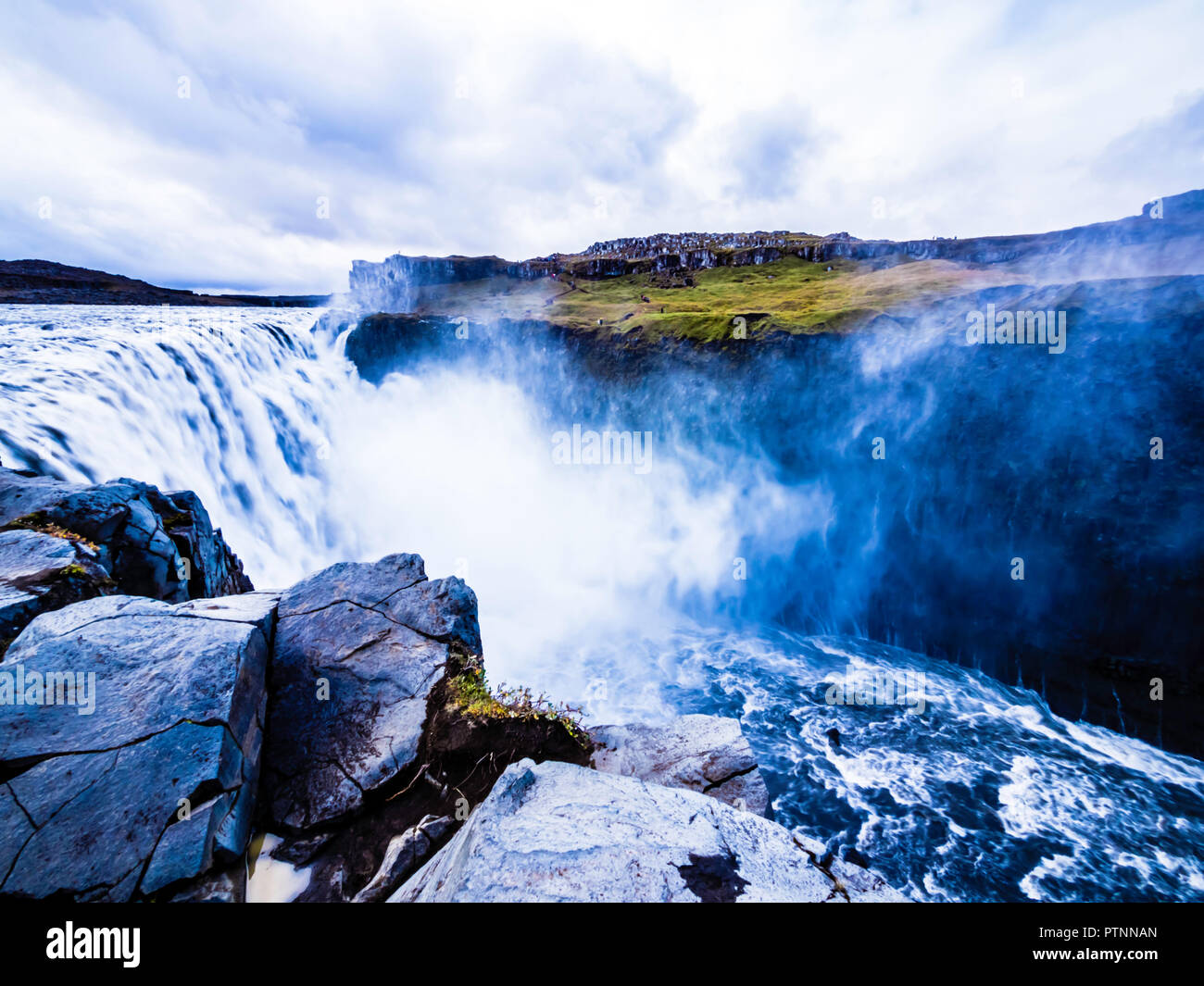 Lo scenario spettacolare a Selfoss cascata nel nord dell'Islanda Foto Stock