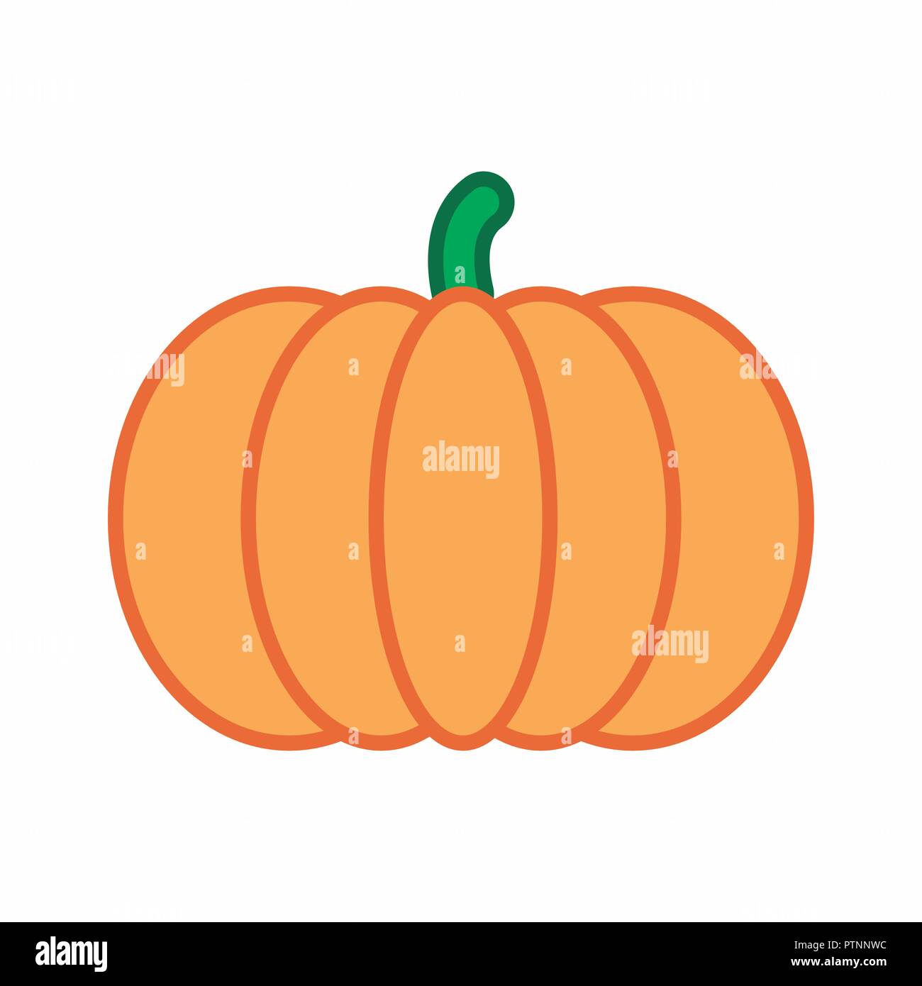 Illustrazione colorata di una zucca isolati su sfondo bianco Illustrazione Vettoriale