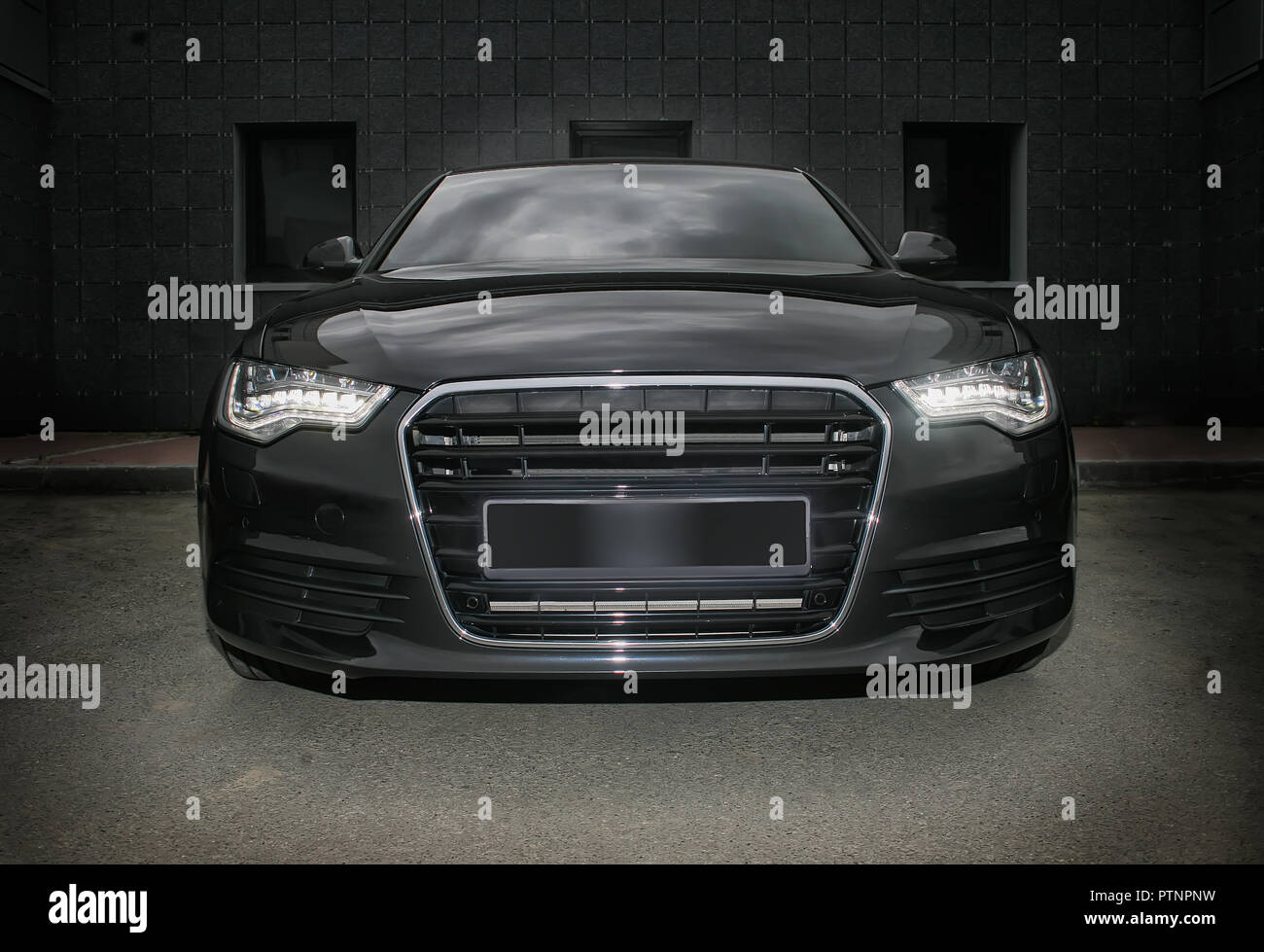 Bella black potente vettura sportiva Foto Stock