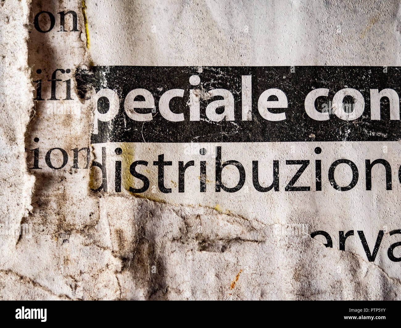 Testo italiano Foto Stock
