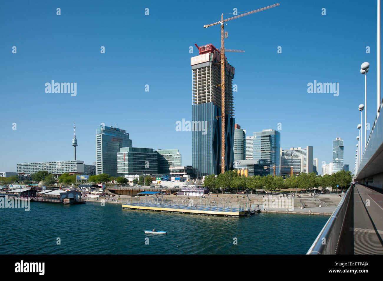 Wien, Donaucity, Baustelle DC-Tower Foto Stock