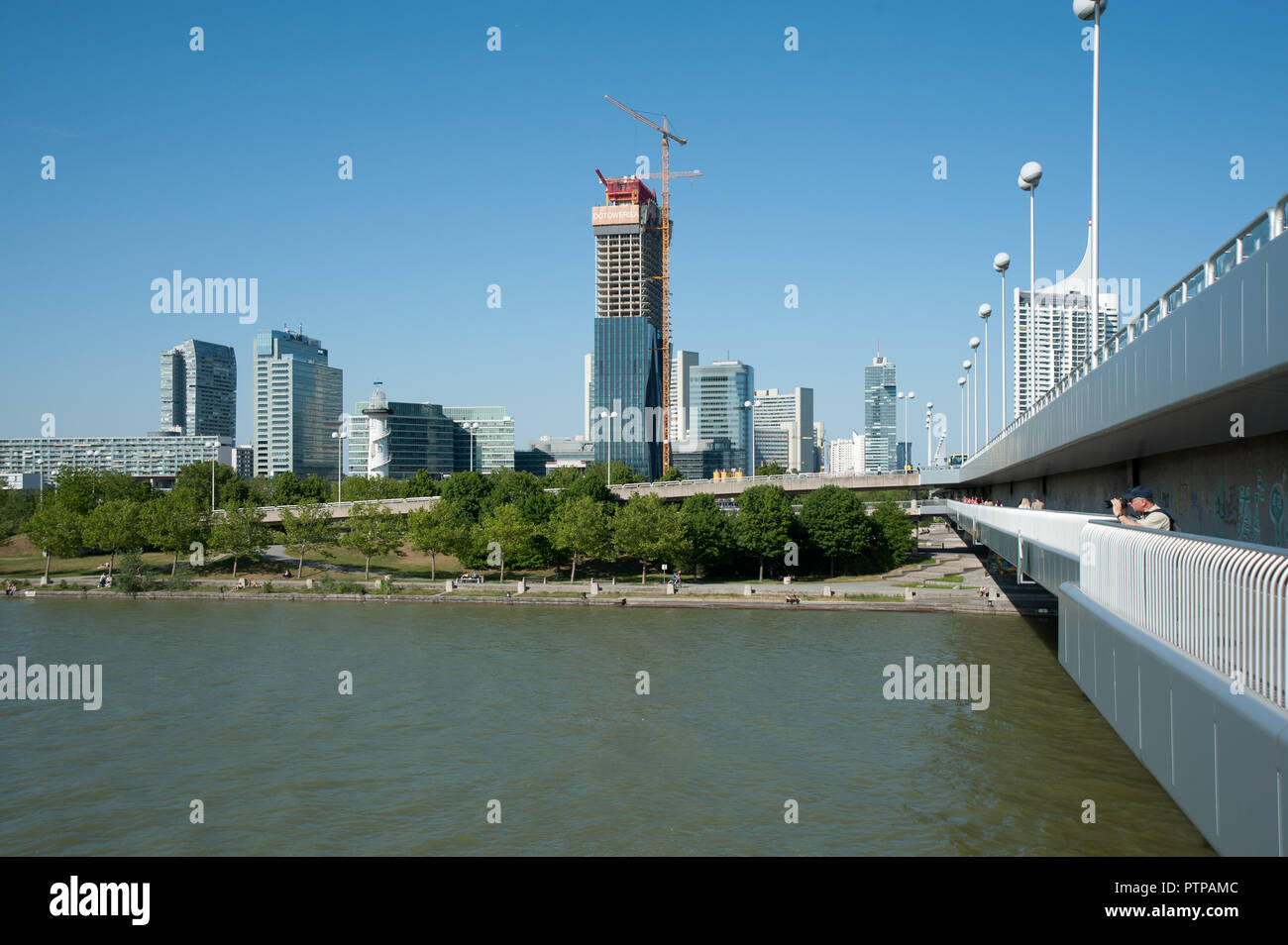 Wien, Donaucity, Baustelle DC-Tower Foto Stock