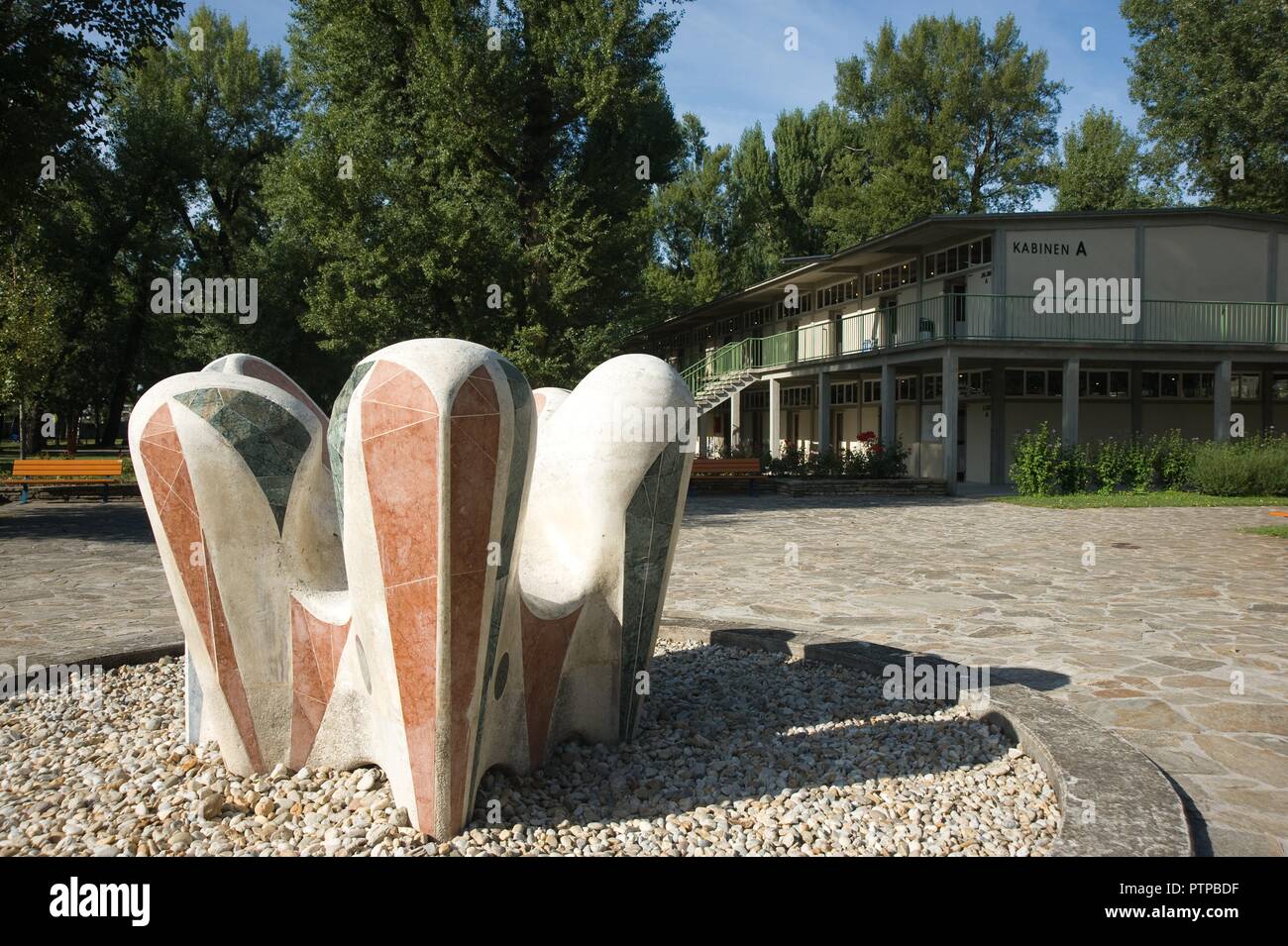 Wien, Strandbad Gänsehäufl an der Alten Donau Foto Stock