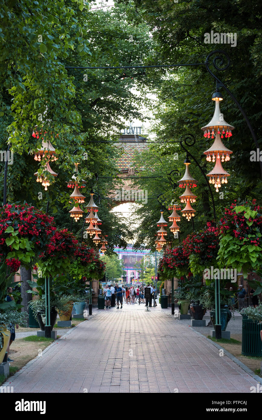 Copenhagen. La Danimarca. Parco divertimenti Giardini di Tivoli. Foto Stock