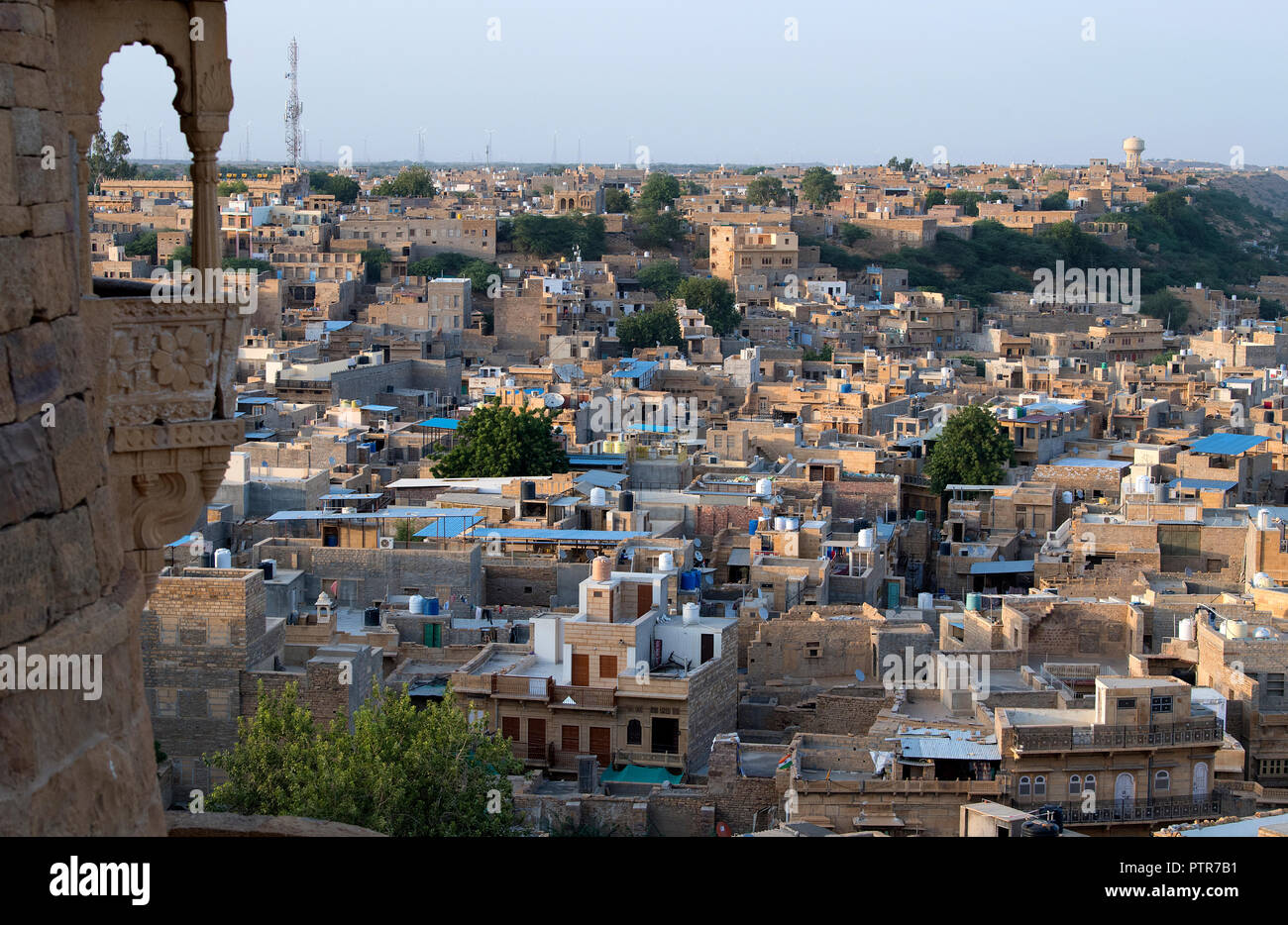 L'immagine di vista della città di jaisalmer da fort in Jaisalmer, Rajasthan, India Foto Stock