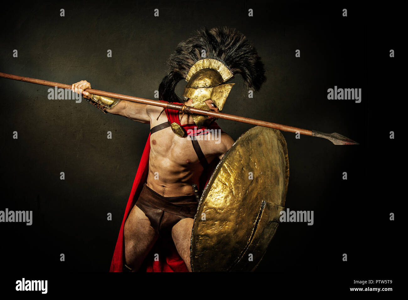 Ritratto di un soldato spartano Foto Stock