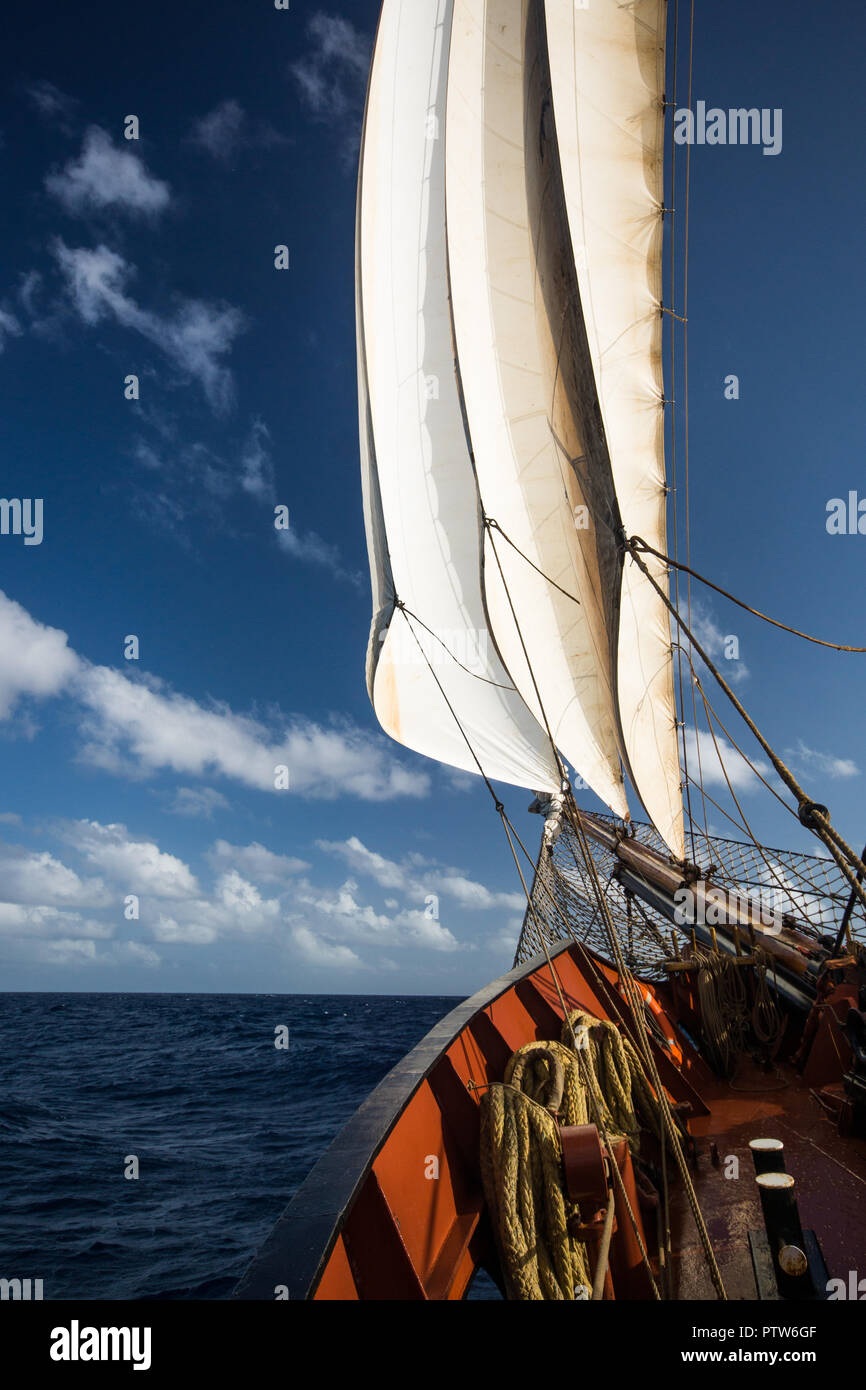 Visualizza off il braccio di un tradizionale nave a vela Foto Stock