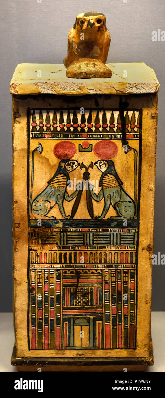 Tralicci baldacchino a forma di scatola . Dating tolemaico 305-31 v. Chr. Egitto egiziano, Foto Stock