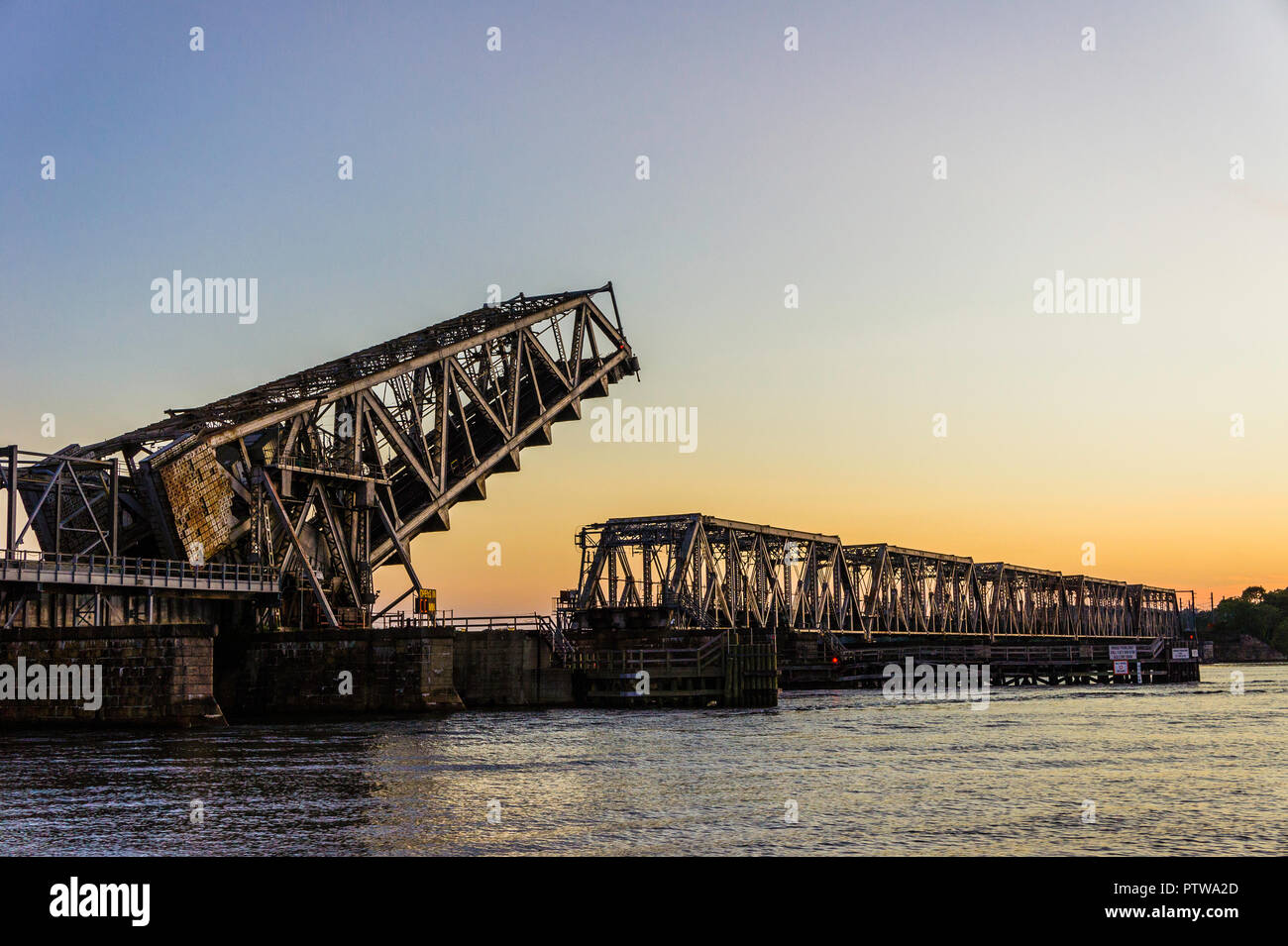 Amtrak Old Saybrook - vecchio ponte di Lyme   Old Lyme, Connecticut, Stati Uniti d'America Foto Stock