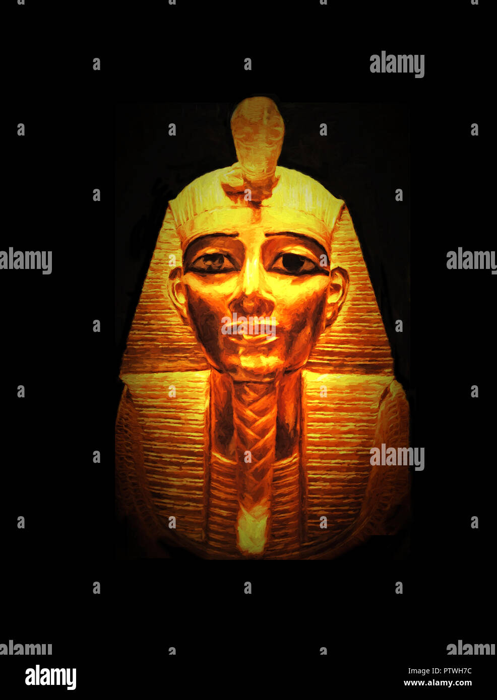 Il re Tutankhamon maschera di morte in Egitto, Museo del Cairo. Foto Stock