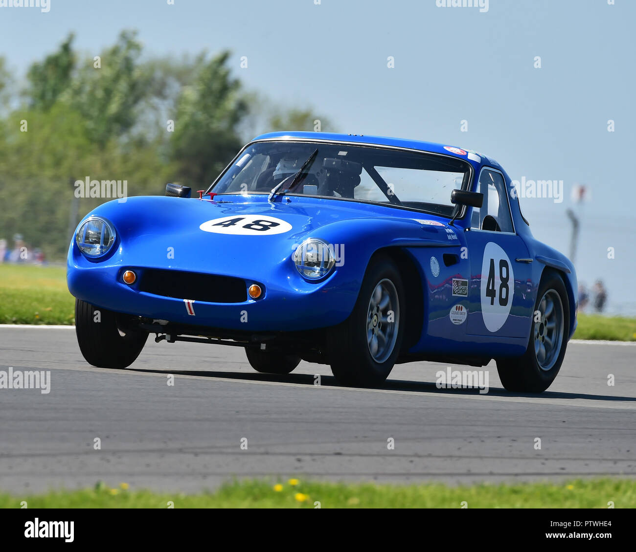 Joe Ward, Andy Newall, TVR Grantura Mk III, GT & Sports Car Cup, Pre-66 vetture GT, Pre-63 auto sportive, Donington storica festa, 2018 motor racing, Foto Stock