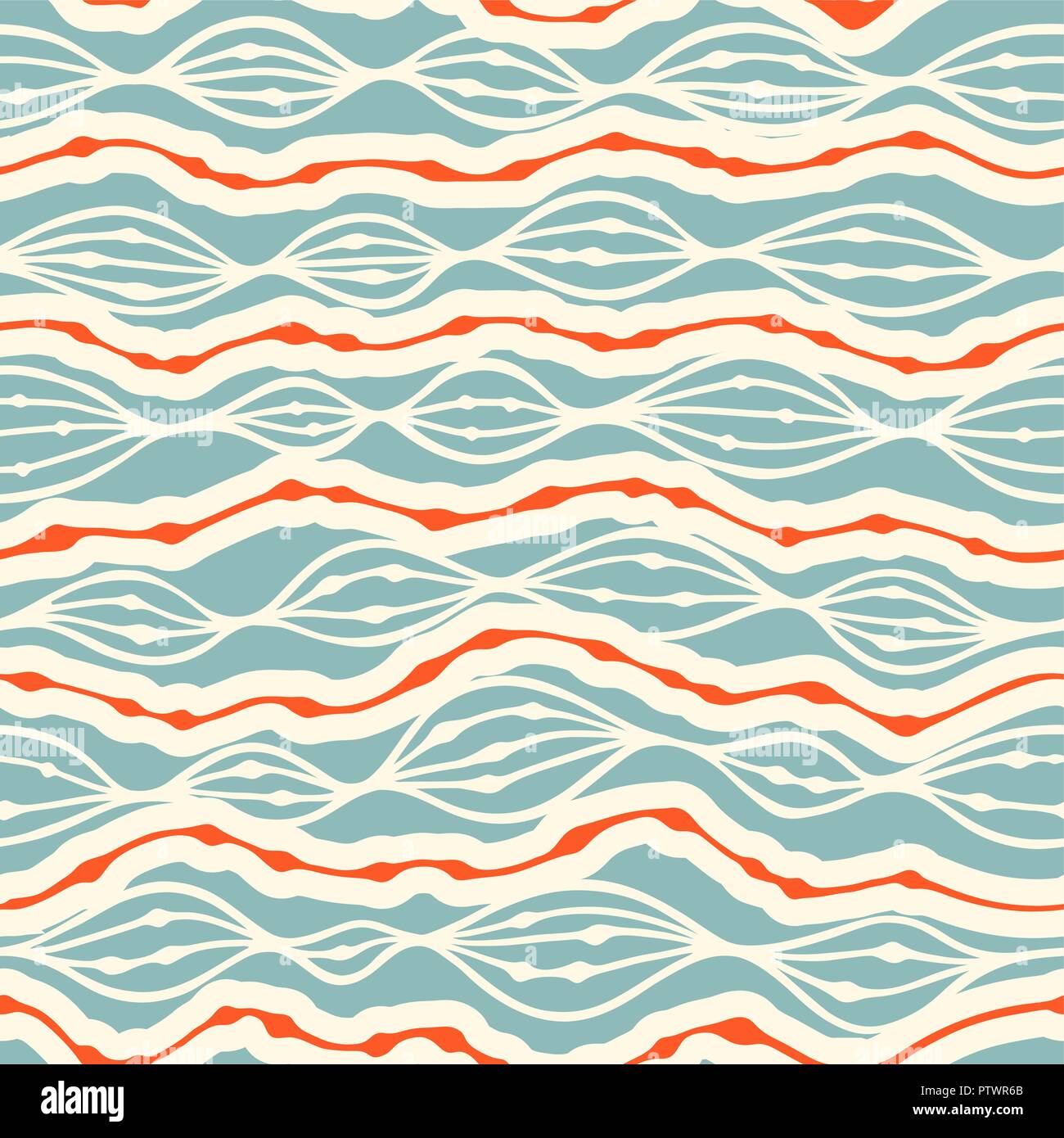 Vettore astratto modello senza giunture. Disegnata a mano sullo sfondo. Utilizzare per il disegno di tessuto, riempimenti, sfondo della pagina web. Illustrazione Vettoriale