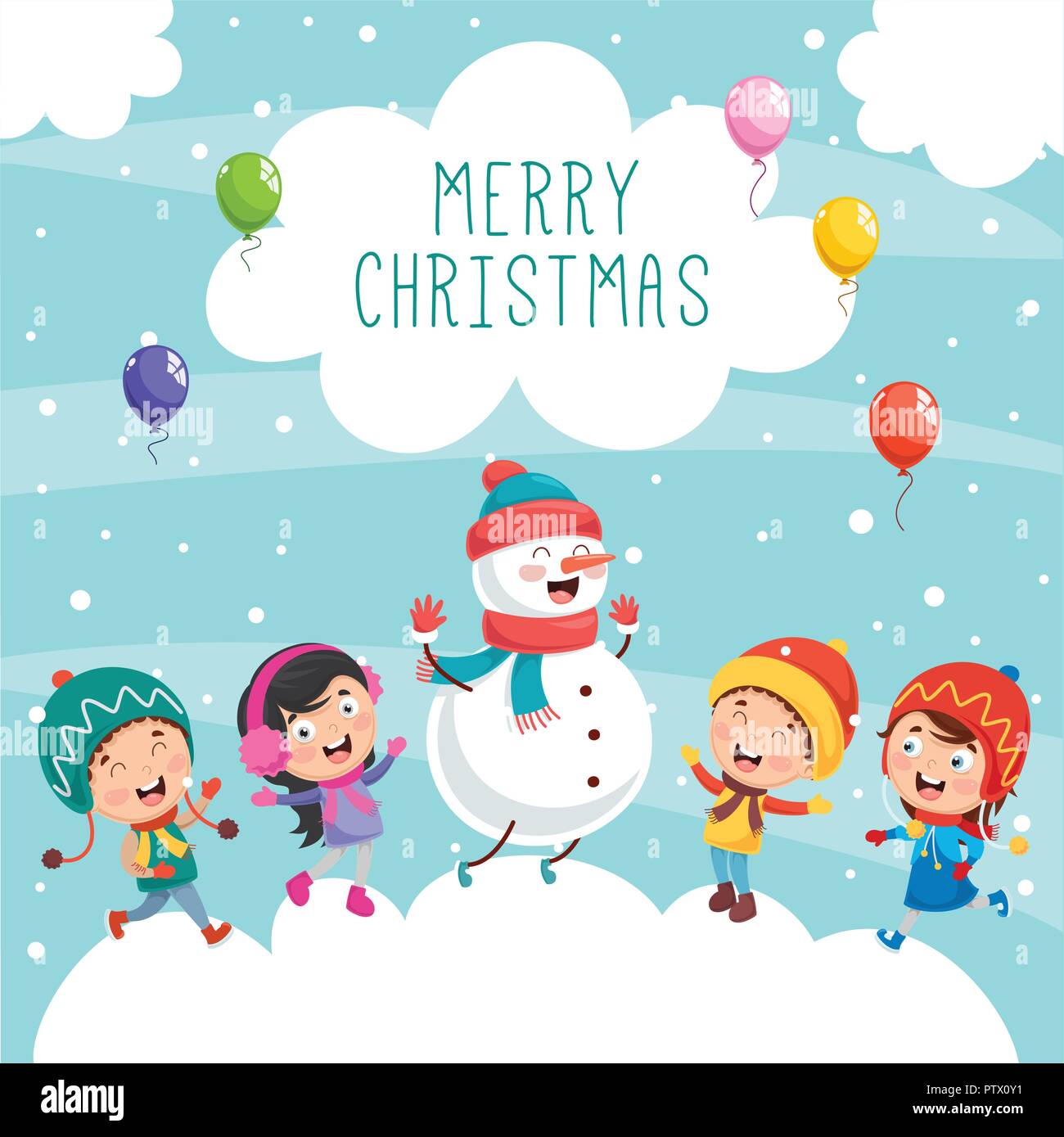 Illustrazione Vettoriale di Natale Bambini Illustrazione Vettoriale