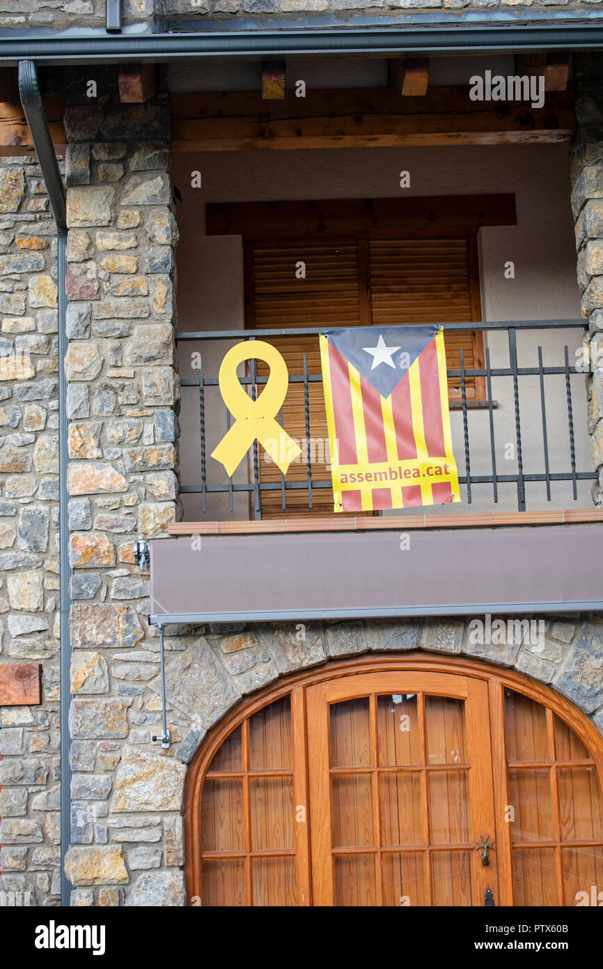 Catalano simboli di protesta. La Catalogna, Spagna Foto Stock