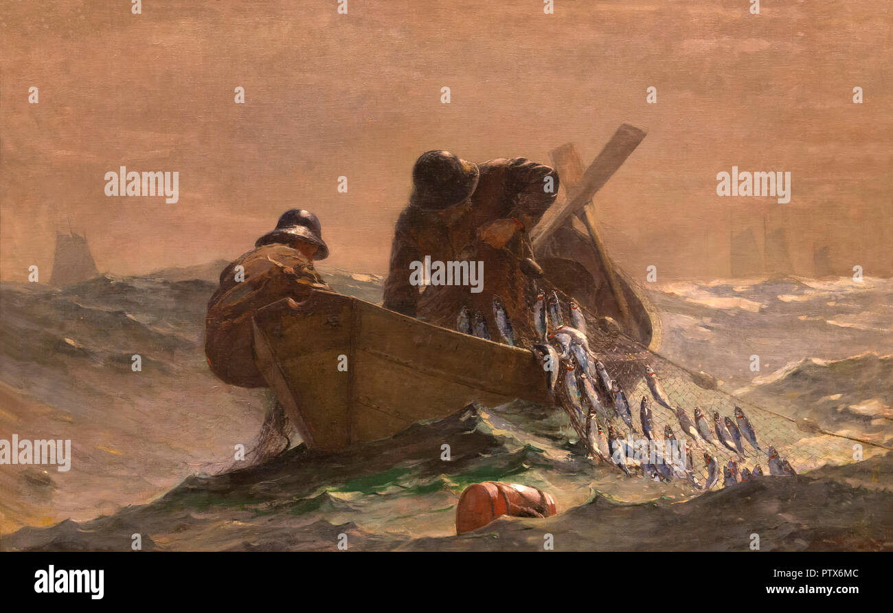 L'Aringa Net, Winslow Homer, 1885, Art Institute of Chicago, Chicago, Illinois, USA, America del Nord Foto Stock