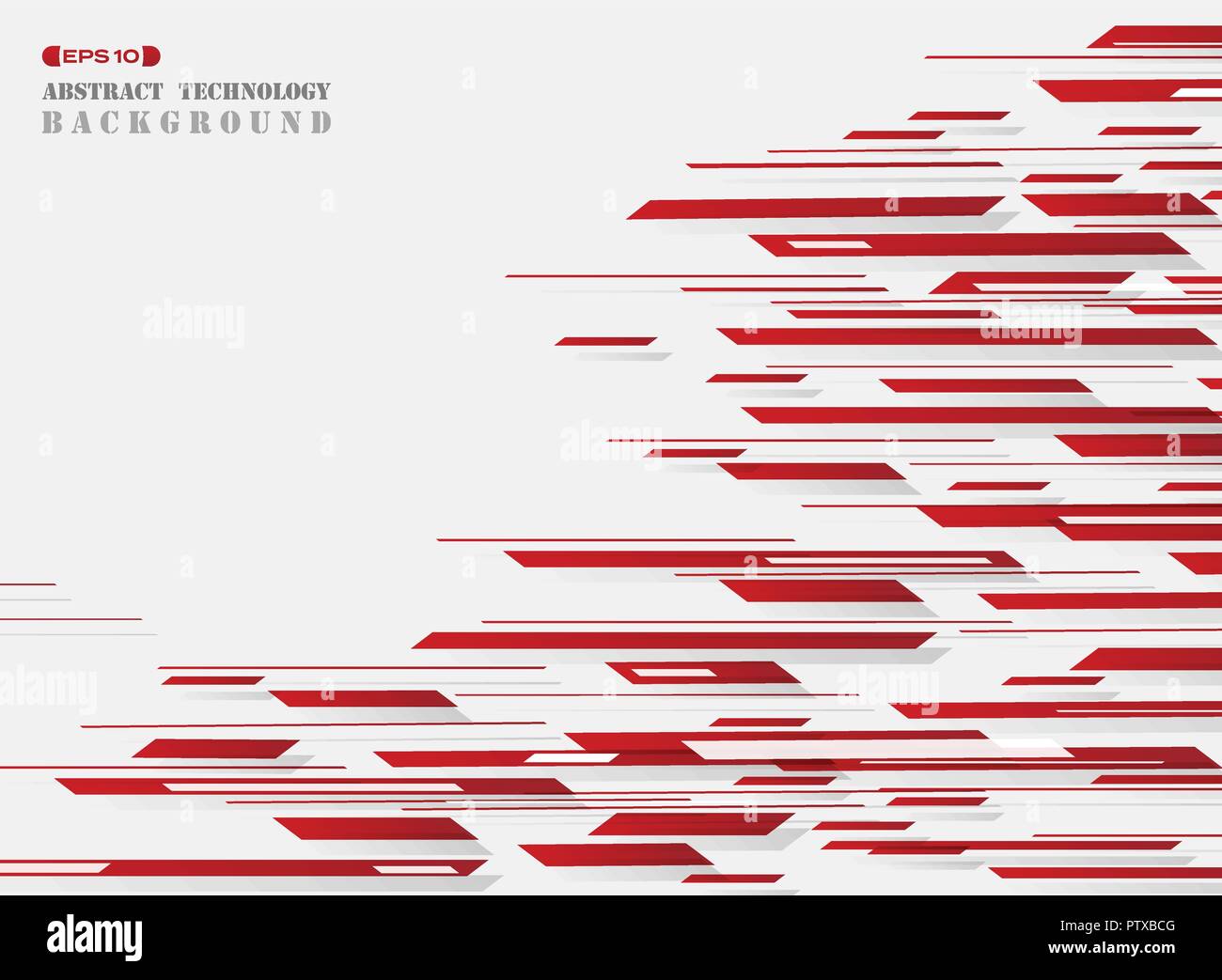 Schema rosso tecnologia linee stripe sfondo. illustrazione eps vettoriali10 Illustrazione Vettoriale