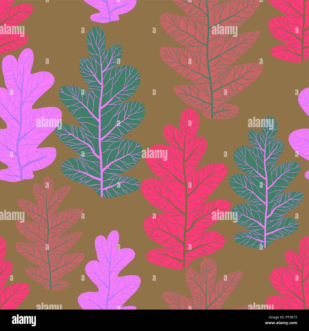 Modello di foglie di natura Illustrazione Vettoriale