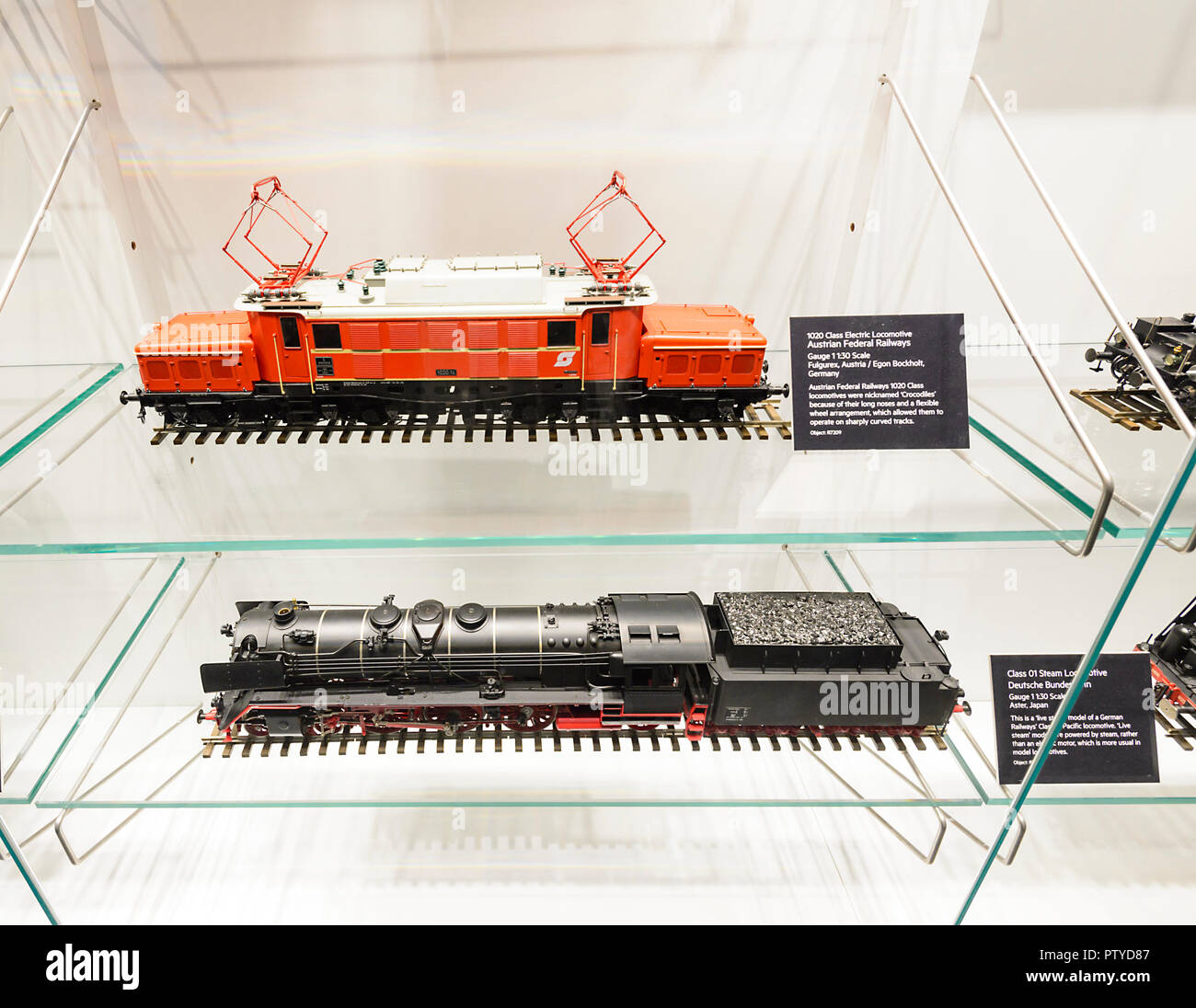 Austriaco e tedesco i modelli di locomotive in mostra presso il Cobb & Co Museum di Toowoomba, Sud del Queensland, QLD, Australia Foto Stock