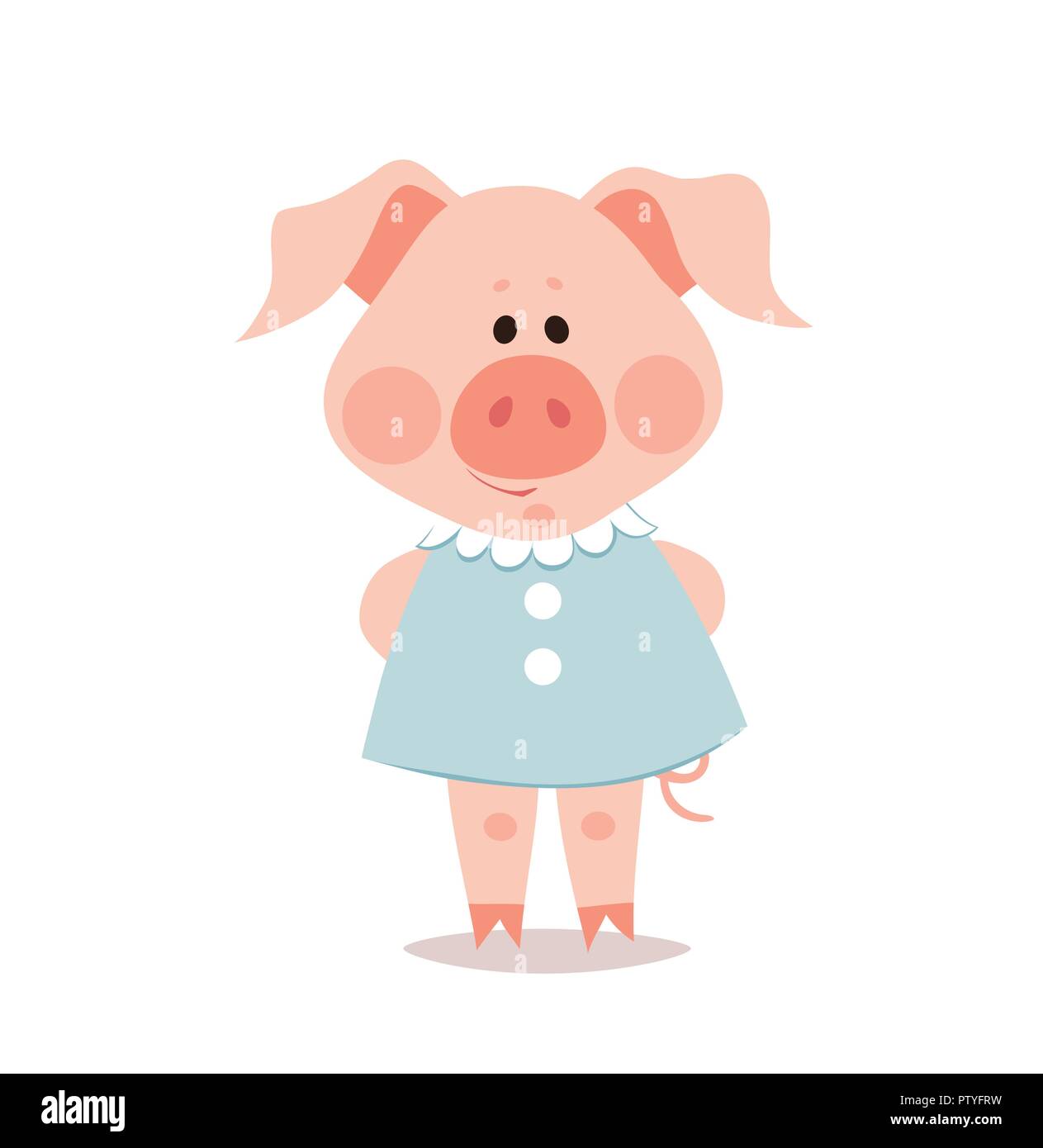 Cartoon porcellino. L'anno del maiale. Anno Nuovo Cinese. Illustrazione Vettoriale