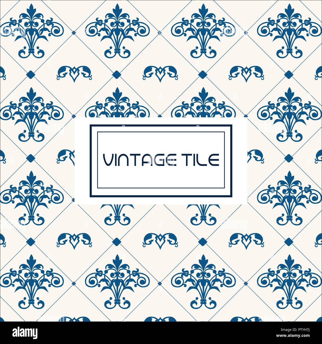 Vintage Modello di piastrella Illustrazione Vettoriale
