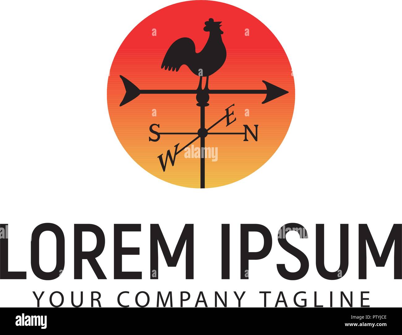 Si sposta secondo le condizioni atmosferiche logo design modello di concetto Illustrazione Vettoriale