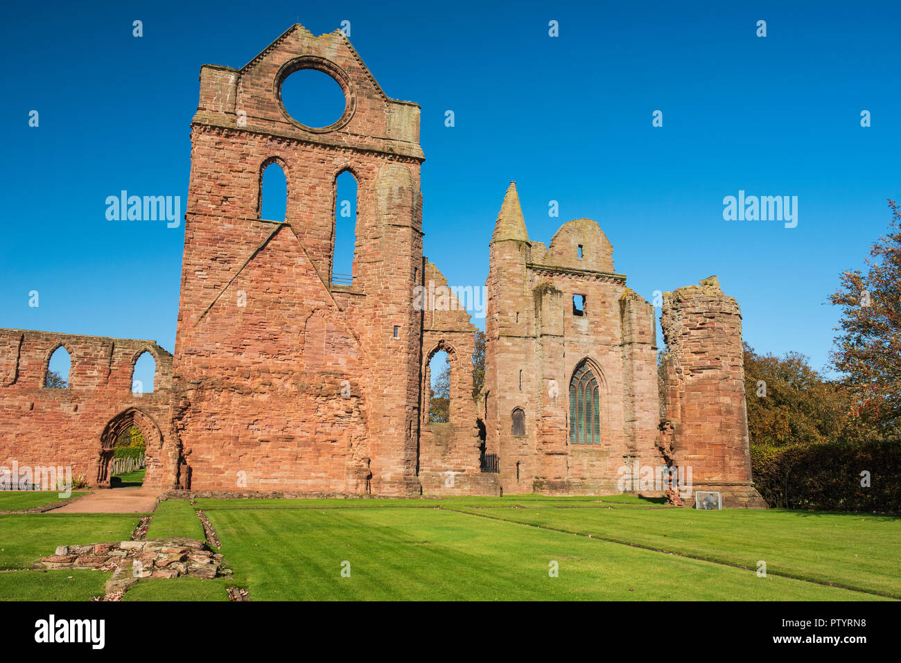 Arbroath Abbey, Arbroath, Angus, Scozia. Foto Stock