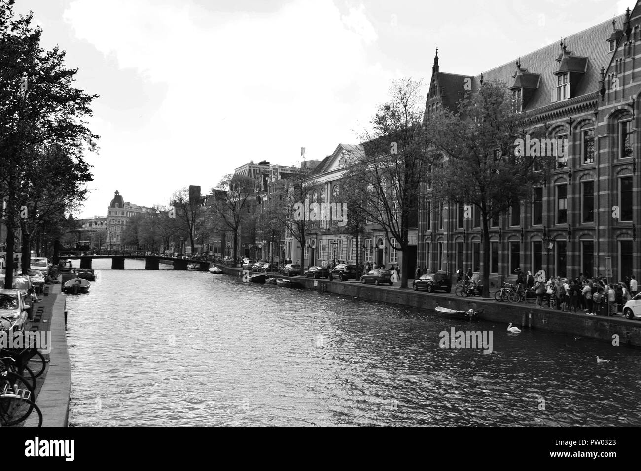 Wijde heisteeg bridge, Herengracht Canal, Amsterdam, Olanda, Paesi Bassi Foto Stock
