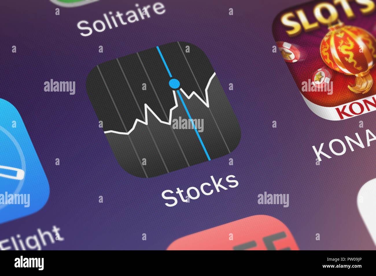 London, Regno Unito - 11 Ottobre 2018: screenshot degli Apple mobile app stock. Foto Stock