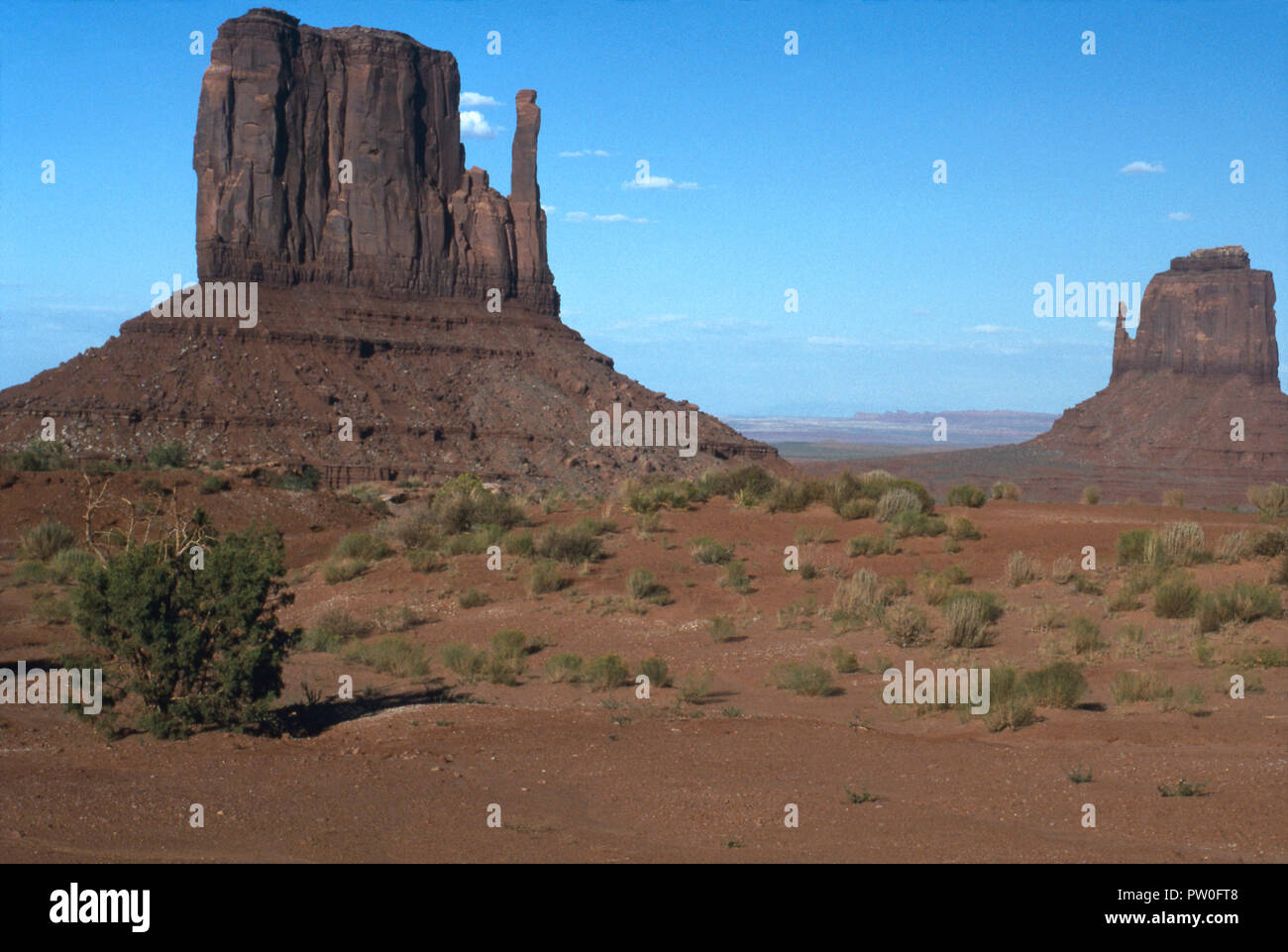 West Mitten butte nel parco tribale Navajo Monument Valley, Arizona/Utah. Fotografia Foto Stock