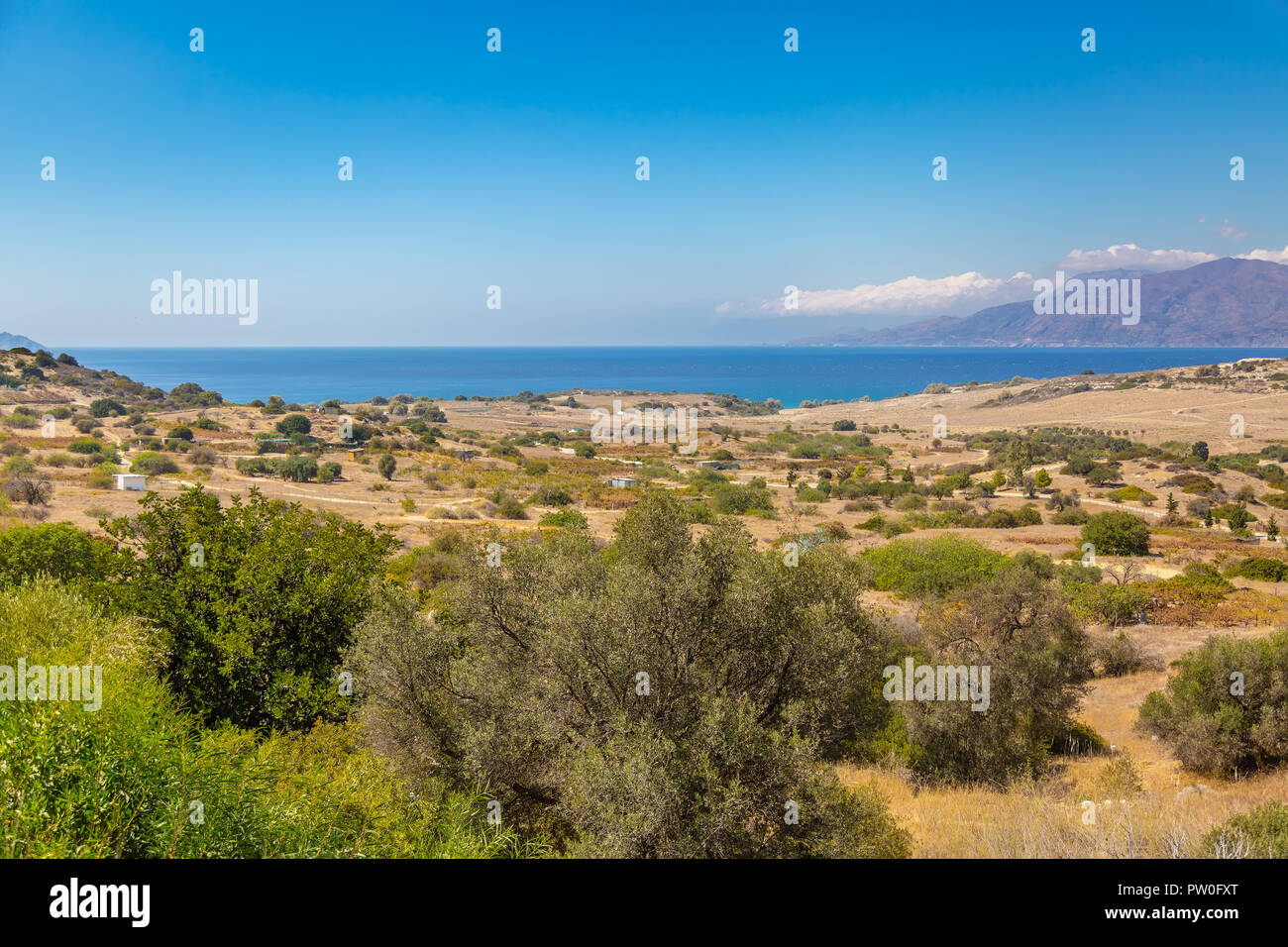 Il paesaggio intorno al villaggio di Pitsidia, Creta, Grecia Foto Stock