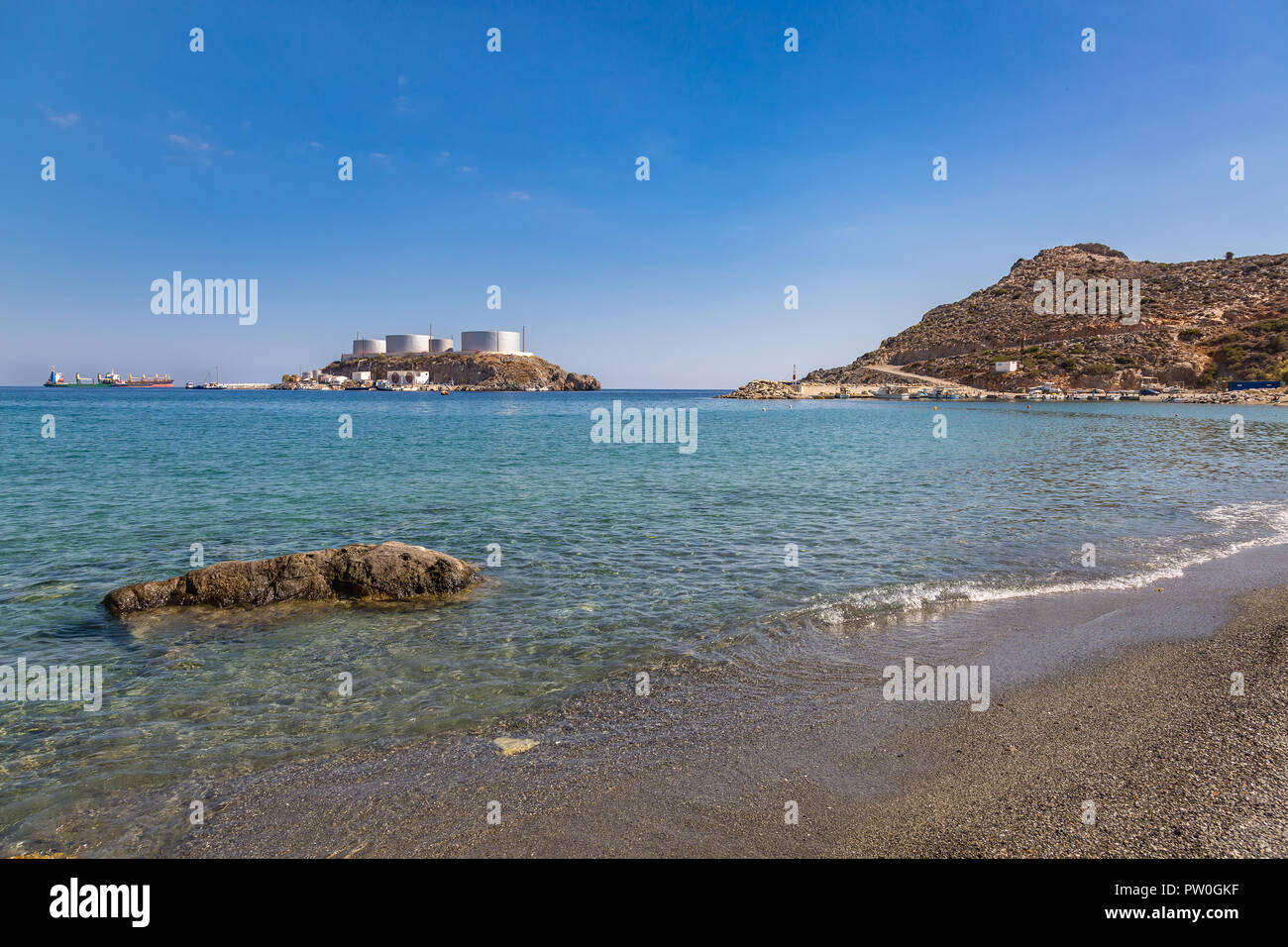 Il paesaggio nei pressi del villaggio di Kaloi Limenes, Creta, Grecia Foto Stock