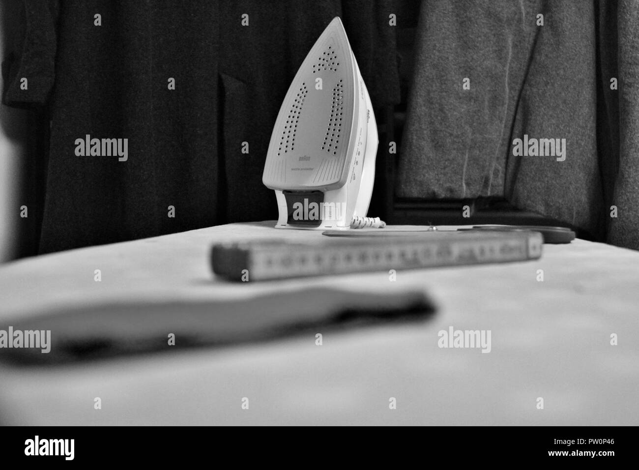 Ferro piatto in un circo carro. Foto Stock