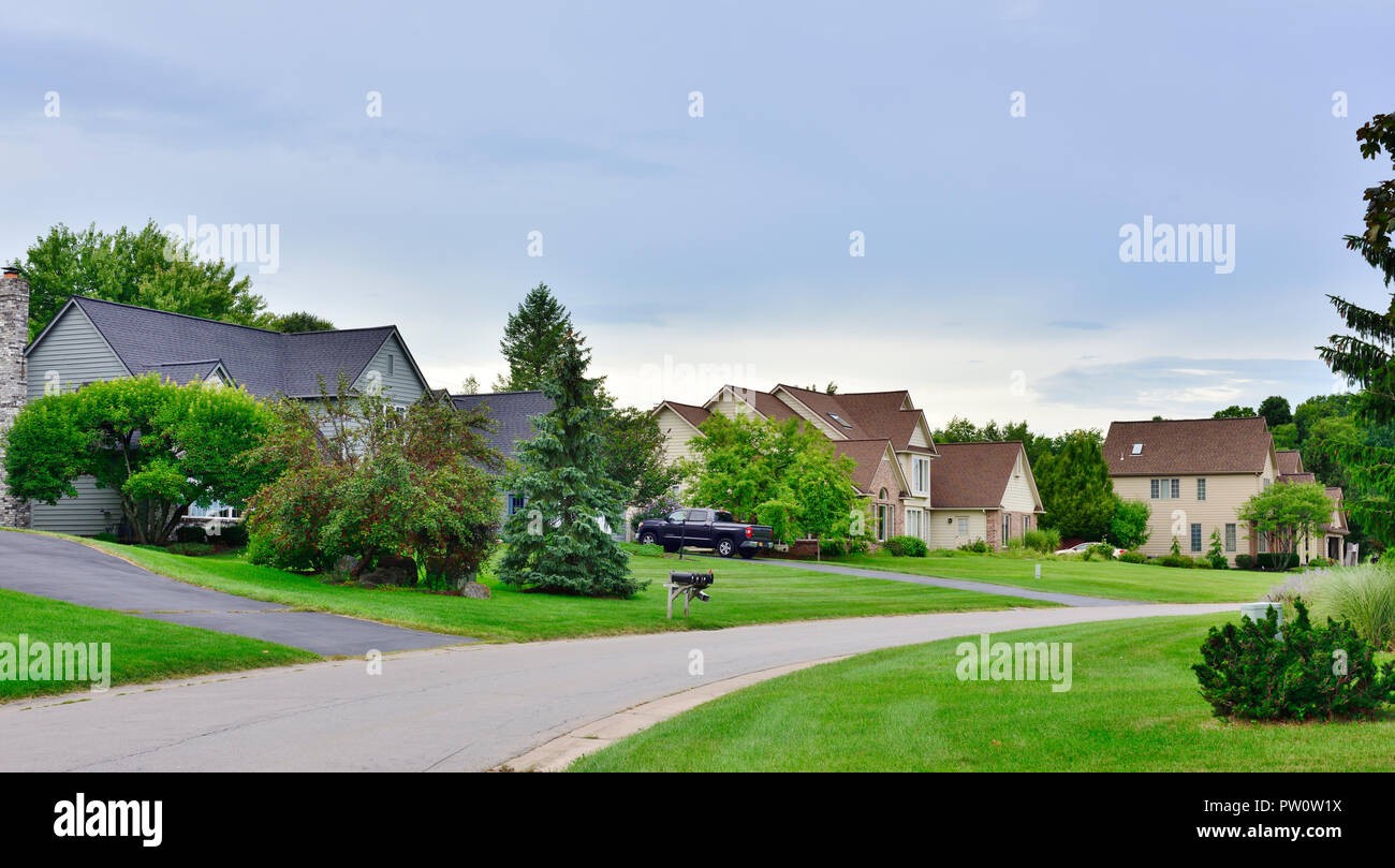 Quartiere residenziale a Pittsford, New York, Stati Uniti d'America Foto Stock