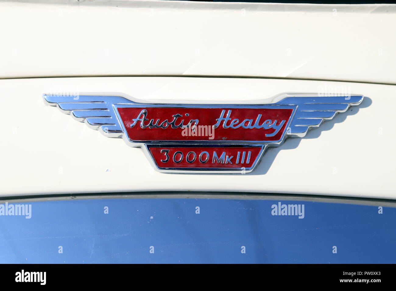 Badge per auto su una Austin Healey 3000 mk 111 Foto Stock