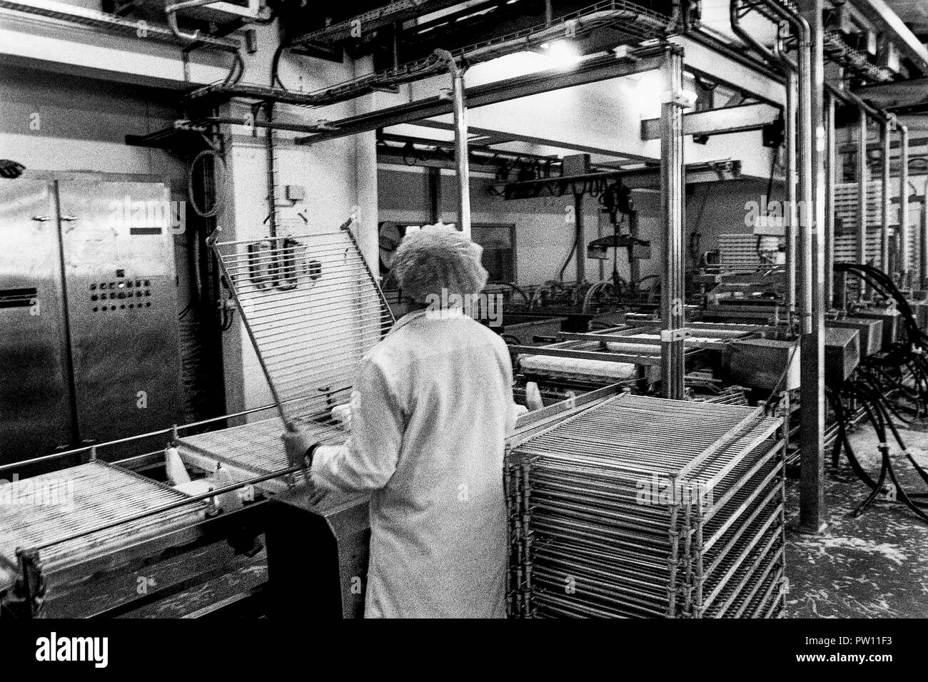 Archivi 90ies: Bresse Bleu formaggio tessuto, Bourg-en-Bresse, Francia Foto Stock