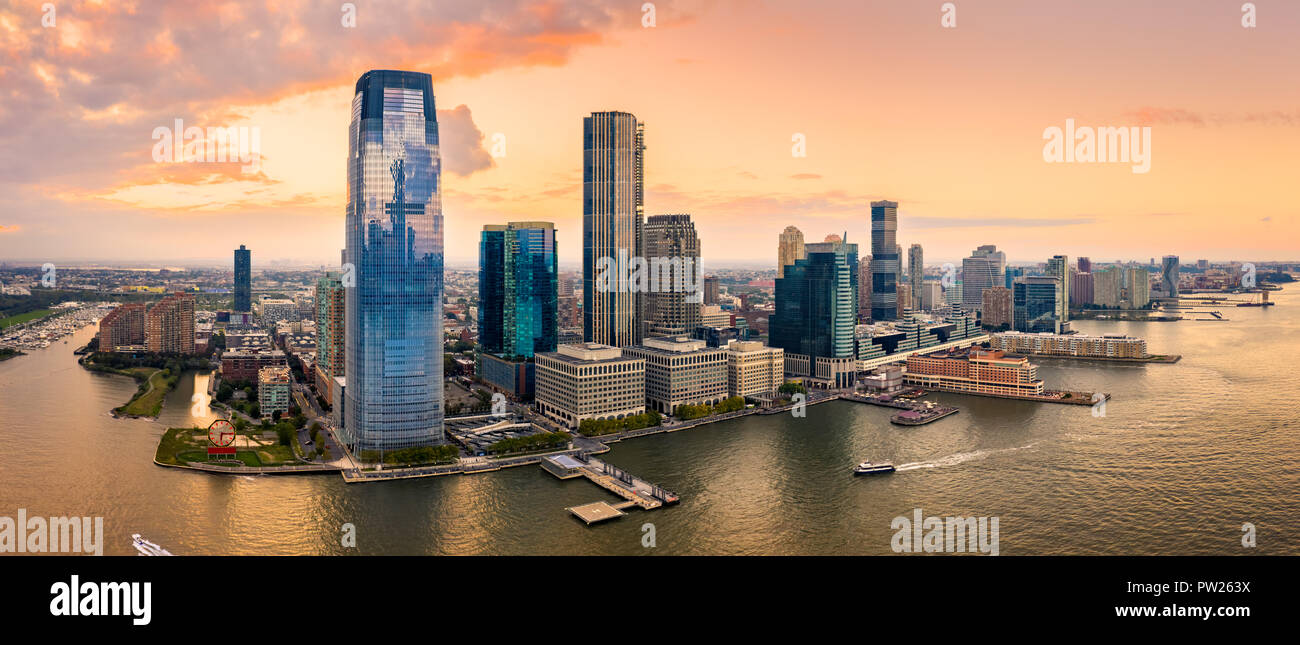 Panoramica aerea di Jersey City Foto Stock