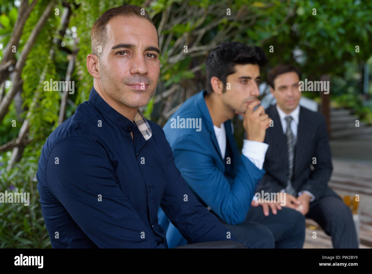 Il persiano imprenditori ad esplorare la città di Bangkok insieme Foto Stock