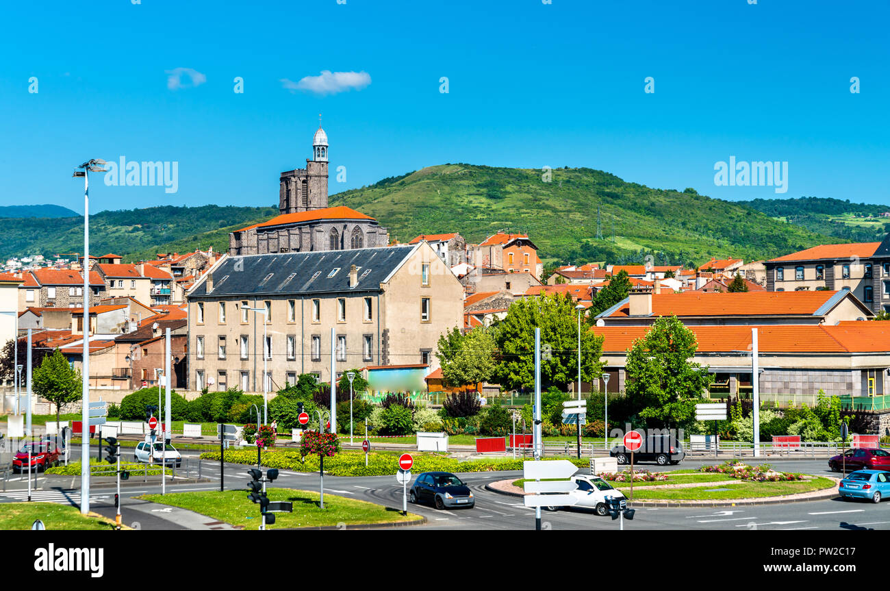 Paesaggio di Clermont-Ferrand in Puy-de-Dome dipartimento di Francia Foto Stock