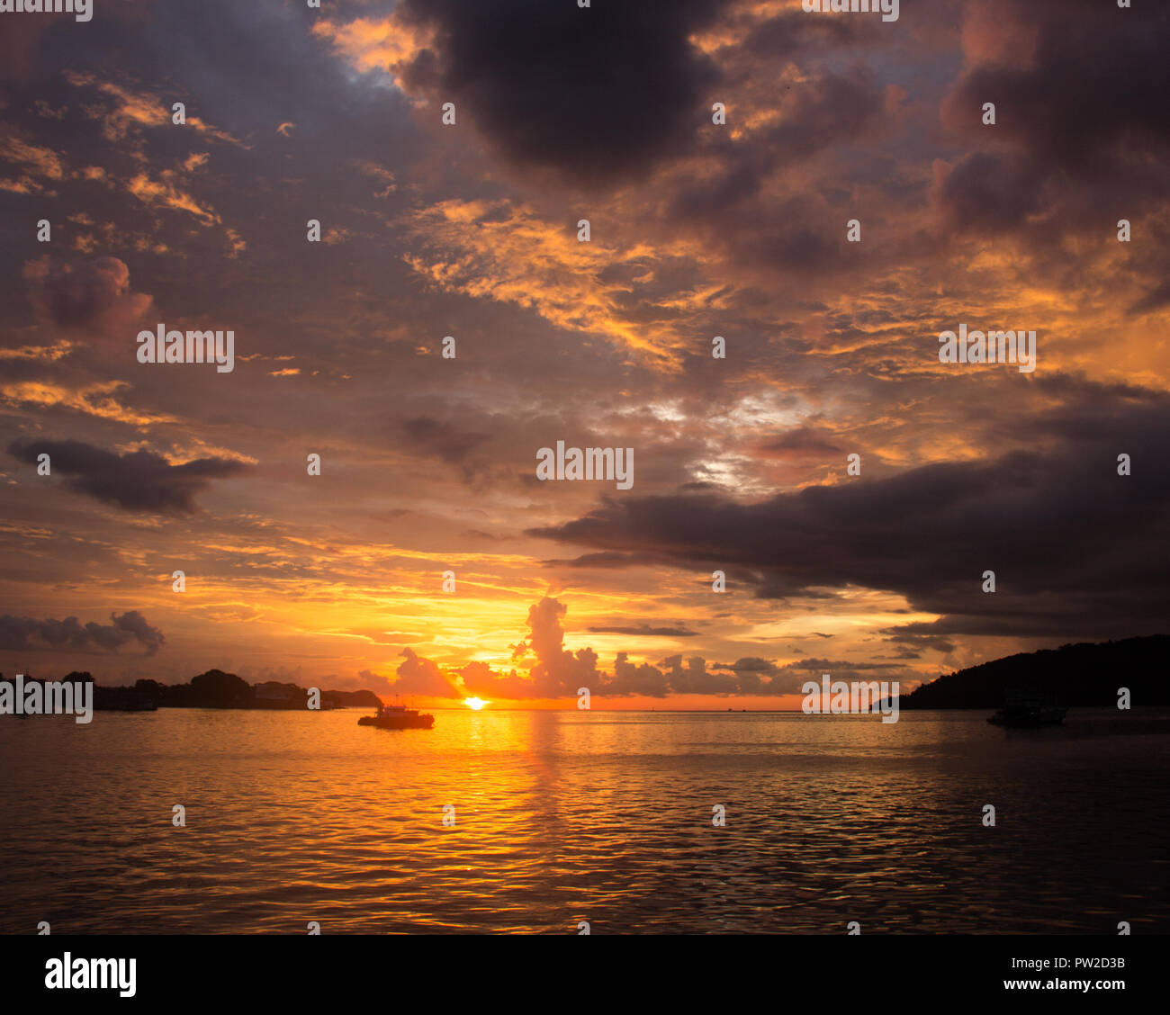 Tramonto in parte malese del Borneo Foto Stock