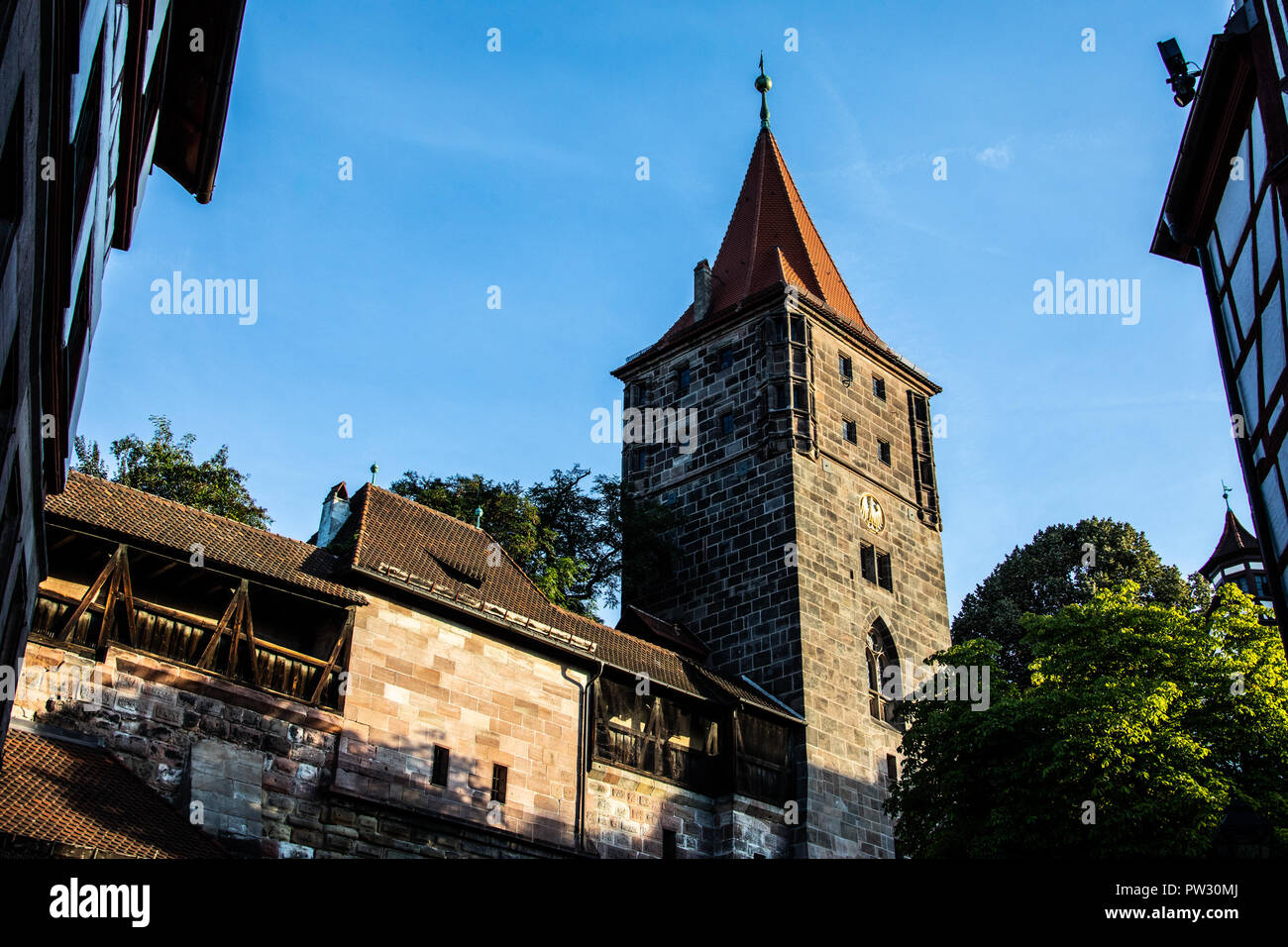 Tiergärtnertorturm, torre sulle mura della città, Norimberga, Germania Foto Stock